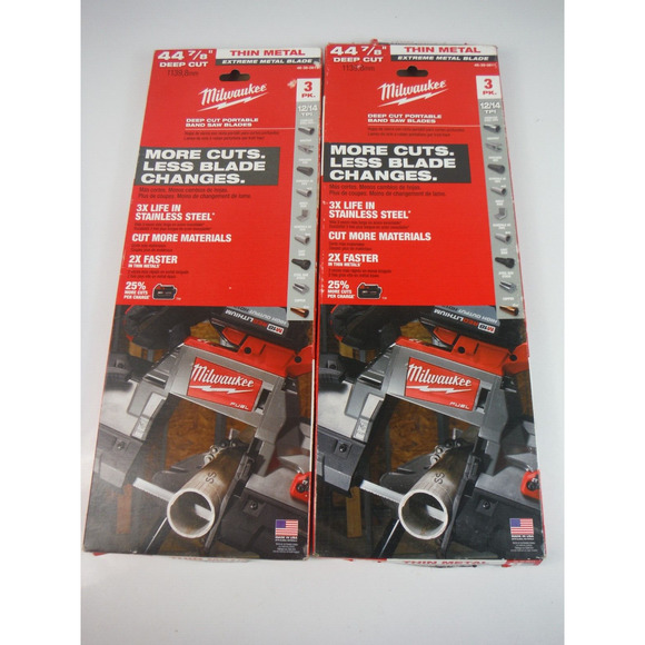 Milwaukee 48-39-0611 44-7/8" Bandsaw Blades Extreme Metal Deep Cut 12/14 TPI 3Pk - Picture 1 of 3